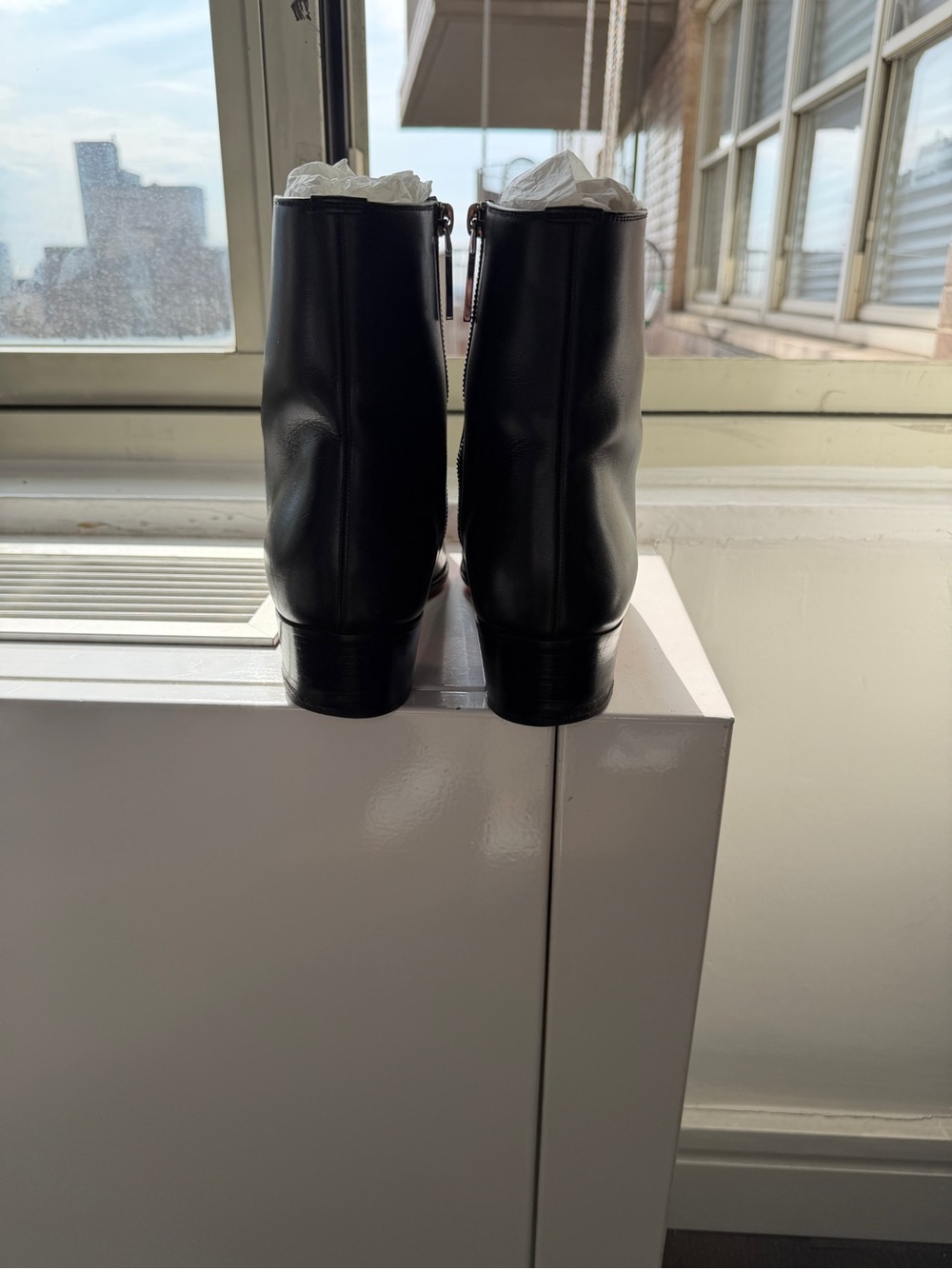 Christian Louboutin Black Leather Ankle Boots with Side Zip - Picture 5 of 7